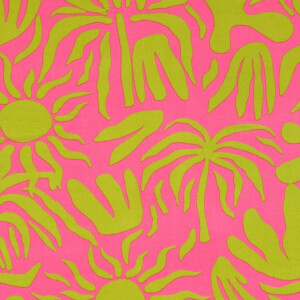 Viskose Popeline Abstrakt rosa/grün