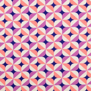 Viskose Popeline Geometrisch lila