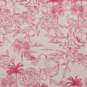 Baumwolle Popeline Digitaldruck Palmen pink