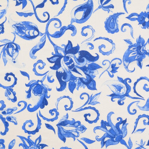 Baumwoll Voile Blumen blau