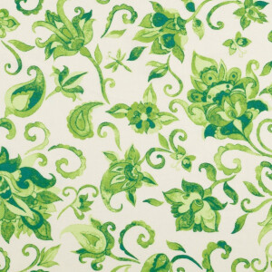 Baumwoll Voile Blumen grün