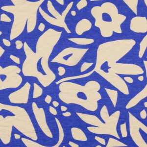 Viskose Nylon Blumen blau
