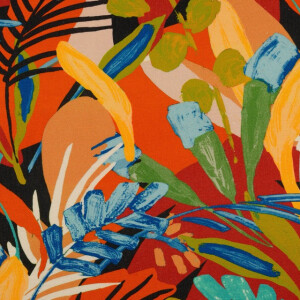 Viskose Leinen Digitaldruck Blumen multicolor