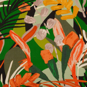 Viskose Leinen Digitaldruck Blumen multicolor