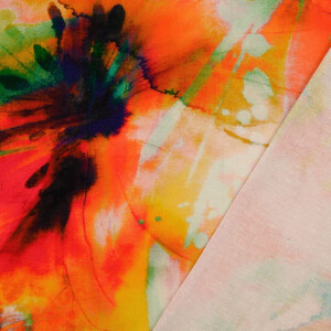 Viskose Leinen Digitaldruck Batik orange