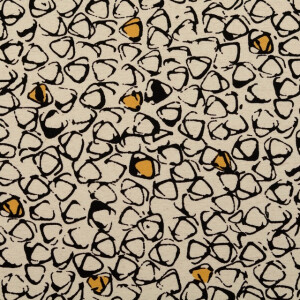 Viskose Leinen Geometrisch offwhite/orange