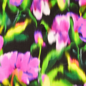 Viskose Satin Digitaldruck Batik Blumen rosa