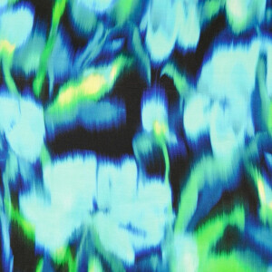 Viskose Satin Digitaldruck Batik Blumen blau