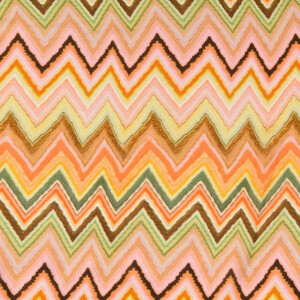 Viskose Satin Digitaldruck Zickzack gelb/orange
