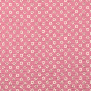 Baumwoll Musselin Stickerei Blümchen rosa