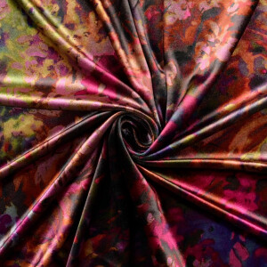 Samt stoff digitaldruck blumen pink multicolor