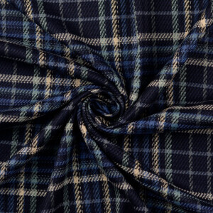 Viskose webware garngefärbt karo blau