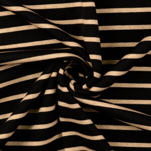 Strickjersey jacquard streifen schwarz