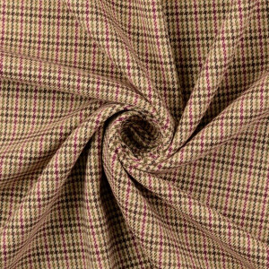 Viskose webware double face hahnentritt fuchsia