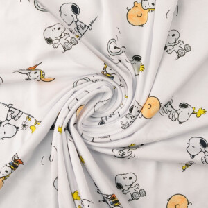 Baumwolljersey digitaldruck snoopy weiß