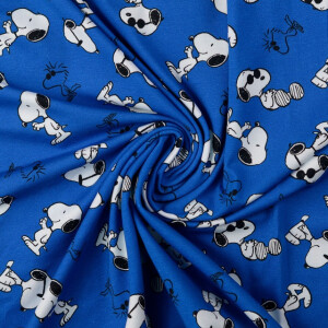 Baumwolljersey digitaldruck snoopy blau