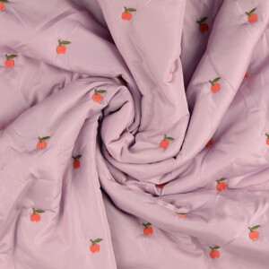 Stepper wattiert stickerei obst altrosa