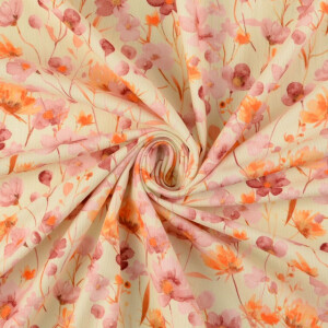 Feincord digitaldruck blumen altrosa