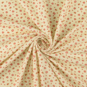 Feincord digitaldruck blumen hellgelb/altrosa