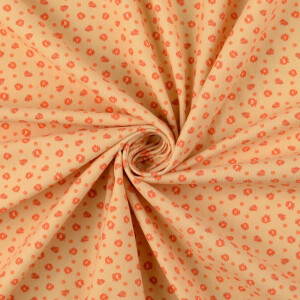 Feincord digitaldruck blumen hellgelb/apricot