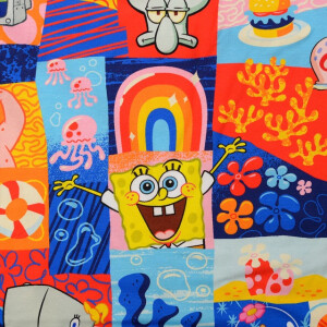 Baumwolljersey digitaldruck spongebob multicolor