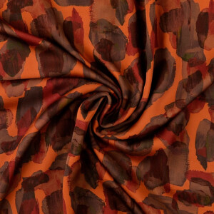 Viskose satin digitaldruck flecken orange