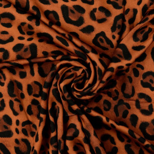 Viskose satin digitaldruck leopard braun