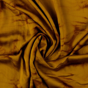 Viskose satin digitaldruck batik senf