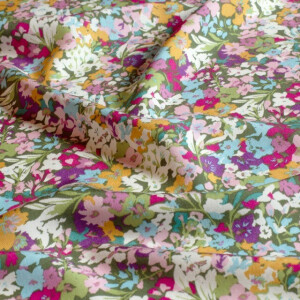 Viskose popeline blumen multicolor