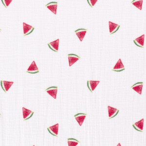 Baumwollmusselin Wassermelonen weiß