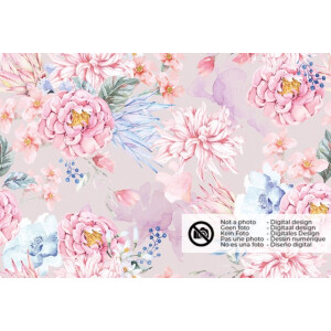 Softshell Digitaldruck Blumen rosa