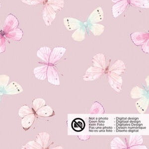 Softshell Digitaldruck Schmetterlinge rosa