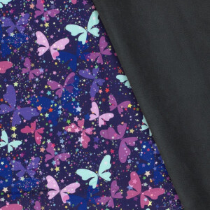 Softshell Digitaldruck Schmetterlinge lila