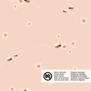 Baumwolljersey Bienen hellrosa
