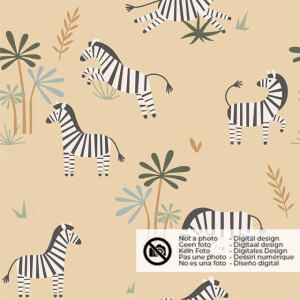 Baumwolljersey Zebras beige