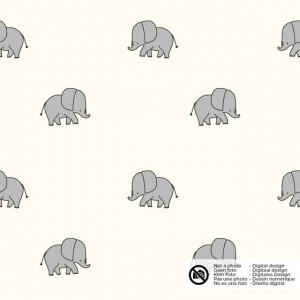 Baumwolle Popeline Elefanten offwhite