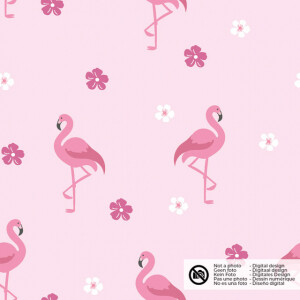 Baumwolle Popeline Flamingos hellrosa