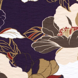 Viskose Nylon Krepp Blumen lila