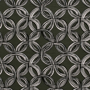 Viskose Nylon Krepp Kreise khaki grün