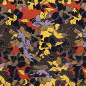 Viskose Nylon Krepp Blumen brick