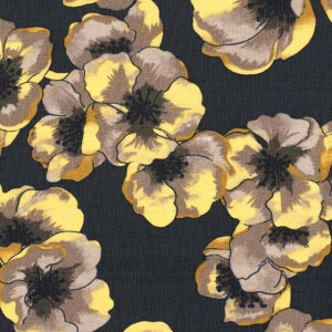 Viskose Nylon Ottoman Blumen ocker