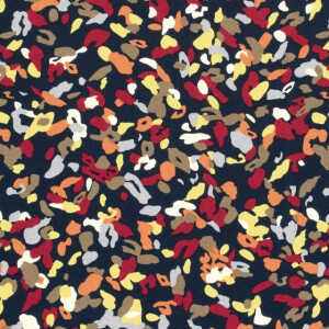 Viskosejersey Leopard marine