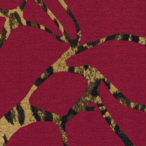 Jersey Stoff Discharge Abstrakt dunkelrot