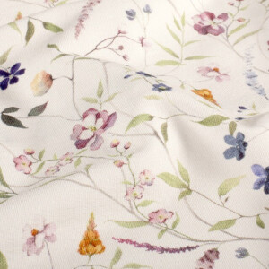 Sweat/French Terry Digitaldruck Blumen offwhite