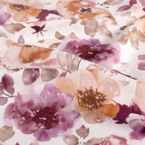 Sweat/French Terry angeraut Digitaldruck Blumen offwhite