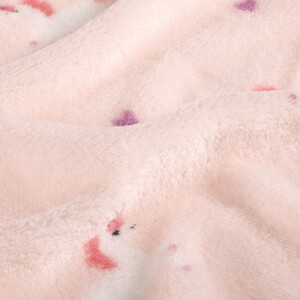 Coral Fleece bedruckt Einhörner rosa