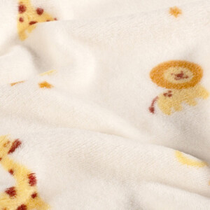 Coral Fleece bedruckt Giraffen offwhite