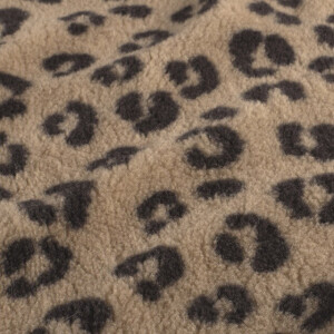 Sherpa Fleece bedruckt Leopard camel
