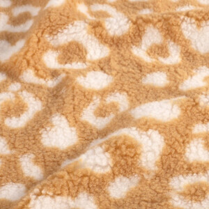 Sherpa Fleece bedruckt Leopard terra rosa