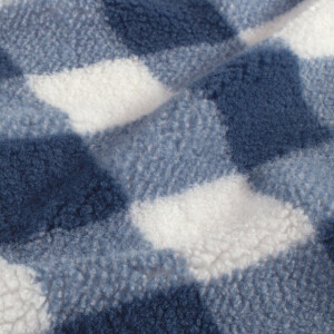 Sherpa Fleece bedruckt kariert marine